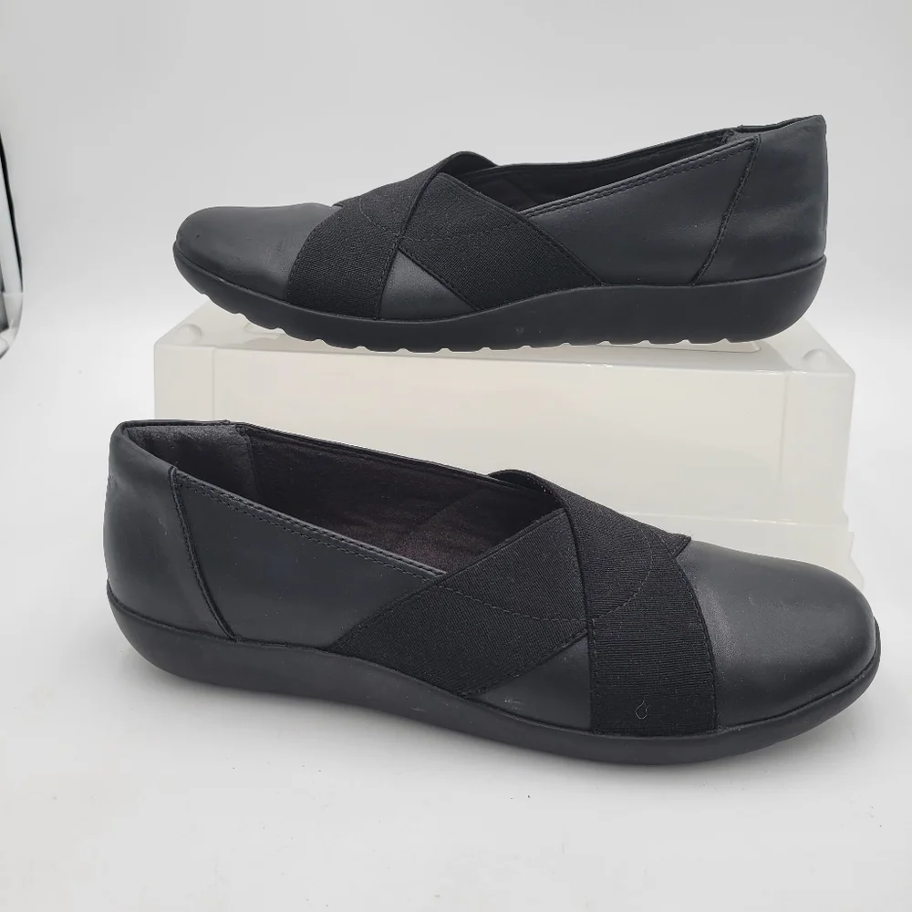 Clarks Collections Soft Cushions Black Slip-on Size 10